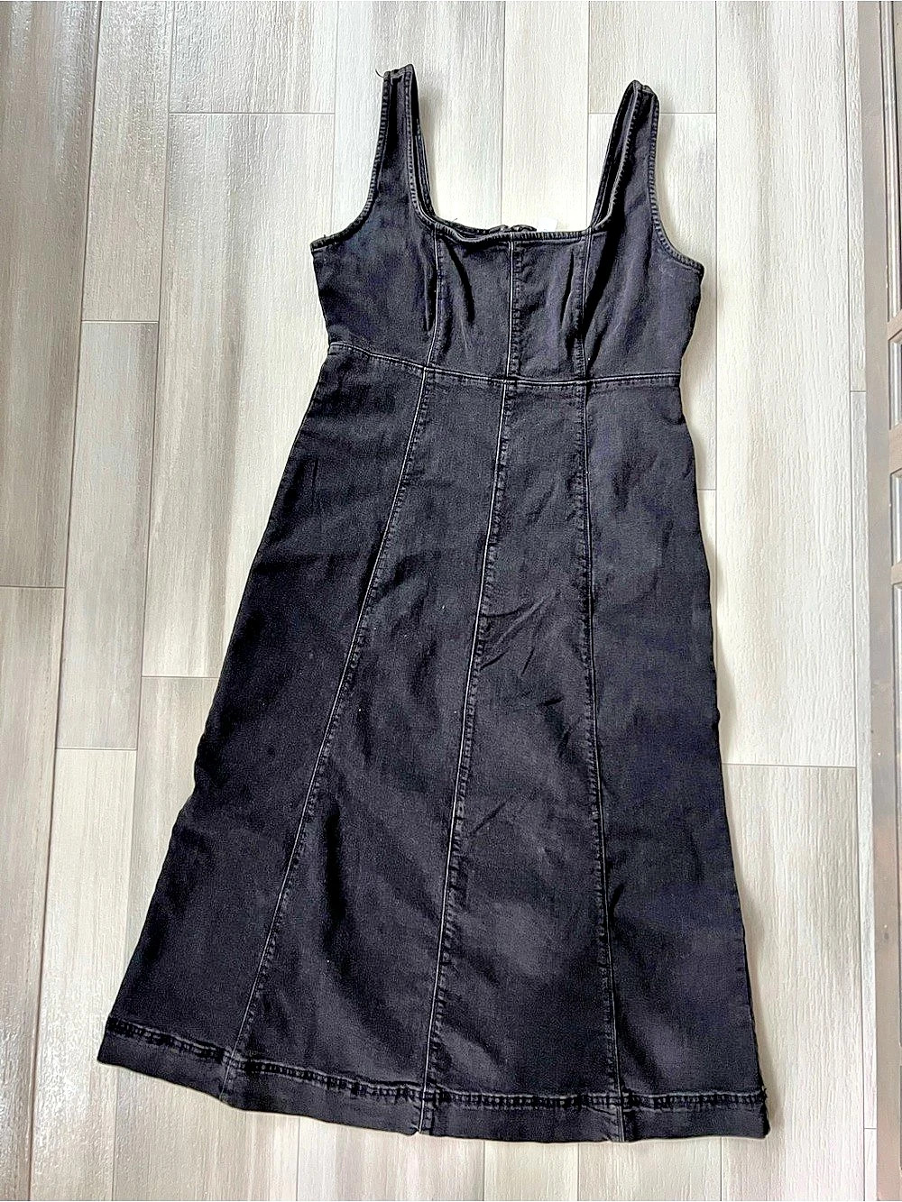 NWOT Old Navy Sleeveless Denim Midi Dress Black Denim Midi Dress Size Medium